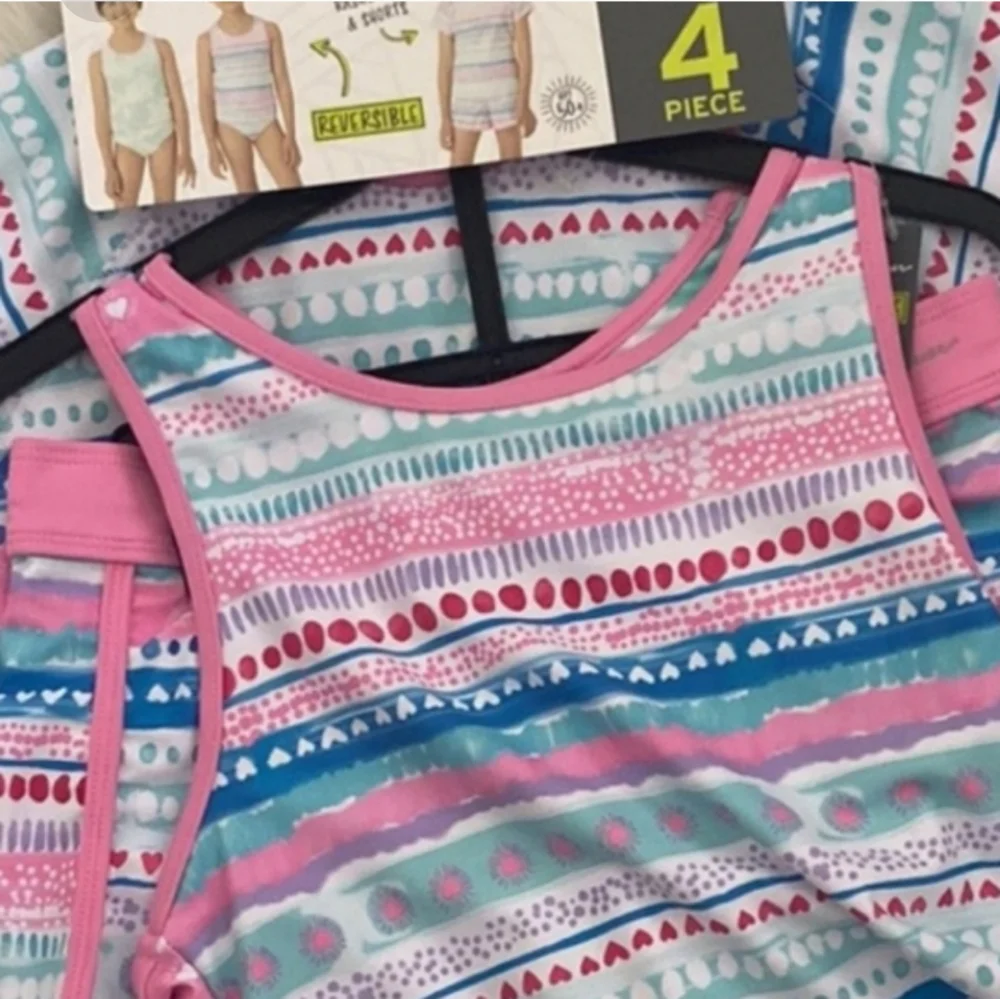 NWT Eddie Bauer 4 piece reversible swim suit/ tankini medium=10/12